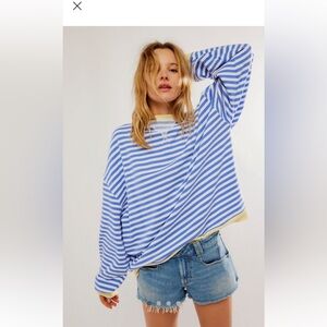 Free people striped sweatshirt. Perfect for layering. Worn 1x